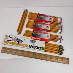 Vintage Mixed Lot Dixon Ticonderoga American Faber Castell Lead Pencils READ